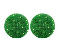 vidaXL Boules de buis artificielles LED 35 cm