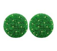 Boules de buis artificielles avec lumières LED 2 pcs vert 45 cm