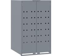 vidaXL Box pour poubelles 1 tonne gris 69x79x117 cm acier