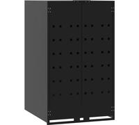 vidaXL Box pour poubelles 1 tonne noir 69x79x117 cm acier