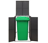 vidaXL Box pour poubelles 1 tonne noir 70x80x117 cm Poly rotin