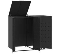 vidaXL Box pour poubelles 2 tonnes noir 138x79x117 cm acier