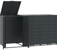 vidaXL Box pour poubelles 3 tonnes anthracite 207x79x117 cm acier