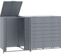 vidaXL Box pour poubelles 3 tonnes gris 207x79x117 cm acier