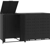 vidaXL Box pour poubelles 3 tonnes noir 207x79x117 cm acier
