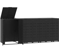 vidaXL Box pour poubelles 4 tonnes noir 276x79x117 cm acier
