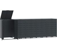 vidaXL Box pour poubelles 5 tonnes anthracite 345x79x117 cm acier