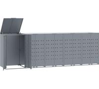 vidaXL Box pour poubelles 5 tonnes gris 345x79x117 cm acier