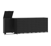 vidaXL Box pour poubelles 5 tonnes noir 345x79x117 cm acier