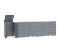 vidaXL Box pour poubelles 6 tonnes gris 414x79x117 cm acier