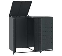 vidaXL Box pour poubelles pour 2 tonnes anthracite 138x79x117 cm acier