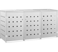 vidaXL Box pour poubelles pour 3 tonnes 240 L acier inoxydable