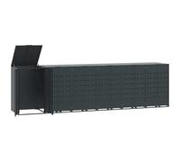 vidaXL Box pour poubelles pour 6 tonnes anthracite 414x79x117 cm acier