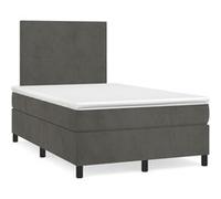 vidaXL Boxspring met matras en LED fluweel donkergrijs 120x190 cm3270300 Gris G