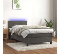 vidaXL Sommiers à lattes et matelas LED 90x190 cm - Gris foncé