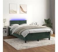 vidaXL Boxspring met matras en LED fluweel donkergroen 120x200 cm3134336 Vert G