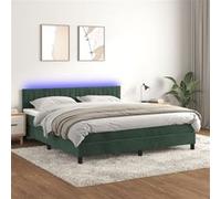 vidaXL Sommier à lattes de lit avec matelas LED Vert foncé 180x200 cm