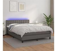 vidaXL Sommier à lattes LED Gris 140x190 cm