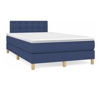 vidaXL Boxspring met matras en LED stof blauw 120x190 cm3270122 Bleu G