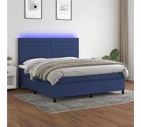 VIDAXL Sommier à lattes avec matelas et LED - Bleu