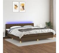 vidaXL Sommier à lattes de lit LED Marron foncé 200x200 cm