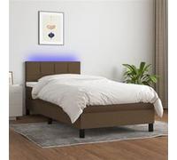 vidaXL Sommier à lattes de lit avec matelas et LED 80x200 cm - Marron foncé