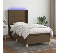 Boxspring met matras en LED stof donkerbruin 80x200 cm3138912