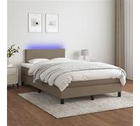 vidaXL Boxspring met matras en LED stof taupe 120x200 cm3132985 Taupe G
