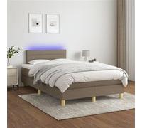 vidaXL Boxspring met matras en LED stof taupe 120x200 cm3133785 Taupe G