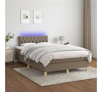 vidaXL Boxspring met matras en LED stof taupe 120x200 cm3133945 Taupe G