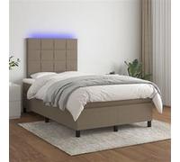 vidaXL Boxspring met matras en LED stof taupe 120x200 cm3134865 Taupe G
