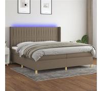 vidaXL Boxspring met matras en LED stof taupe 200x200 cm3139065 Taupe G