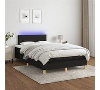 vidaXL Boxspring met matras en LED stof zwart 120x200 cm3133783 Noir G