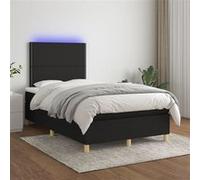 vidaXL Boxspring met matras en LED stof zwart 120x200 cm3135343 Noir G