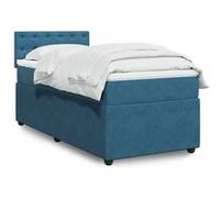 vidaXL Boxspring met matras fluweel blauw 100x200 cm3289978 Bleu G