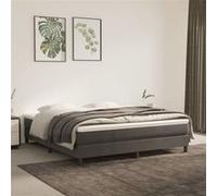 vidaXL Boxspring met matras fluweel donkergrijs 160x200 cm3144340 Gris G
