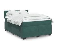 Boxspring met matras fluweel donkergroen 140x200 cm3286333