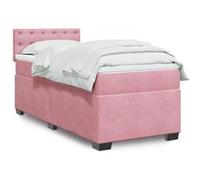 vidaXL Boxspring met matras fluweel roze 100x200 cm3288551 Rose G