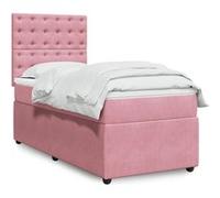 vidaXL Boxspring met matras fluweel roze 100x200 cm3294579 Rose G
