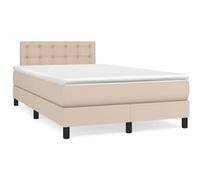 vidaXL Boxspring met matras kunstleer cappuccinokleurig 120x190 cm3269824 Marron G