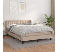 vidaXL Sommier à lattes avec matelas - Cappuccino 140x190 cm