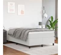 vidaXL Boxspring met matras kunstleer wit 120x200 cm3144597 Blanc G
