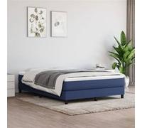 vidaXL Boxspring met matras stof blauw 160x200 cm3144091 Bleu G