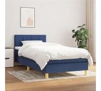 vidaXL Boxspring met matras stof blauw 80x200 cm3140575 Bleu G