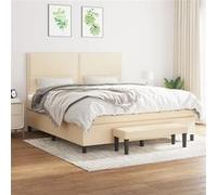 vidaXL Sommier avec matelas - Crème 180x200 cm