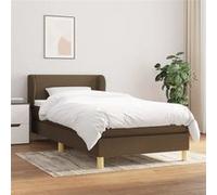 vidaXL Sommier à lattes avec matelas - Marron foncé 100x200 cm