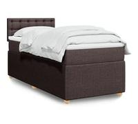 vidaXL Sommier à Lattes de lit avec Matelas Marron foncé 100x200 cm