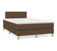 vidaXL Boxspring met matras stof donkerbruin 120x190 cm3269768 Marron G