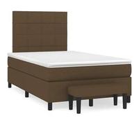 vidaXL Boxspring met matras stof donkerbruin 120x190 cm3270358 Marron G