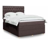 vidaXL Boxspring met matras stof donkerbruin 140x200 cm3292089 Marron G